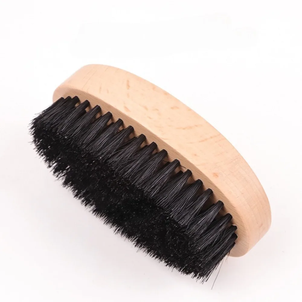 

Men Boar Bristle Beard Brush Natural Wood Comb Mustache Grooming Kit Travel Portable for Hair Styling Tools