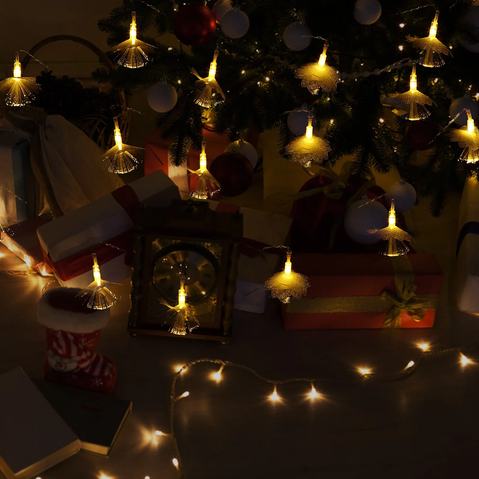 سلسلة أضواء زهرة الألياف البصرية Led إكليل الزهور تعمل مقاوم للماء لحفلات الزفاف في الأماكن المغلقة والخارجية #4