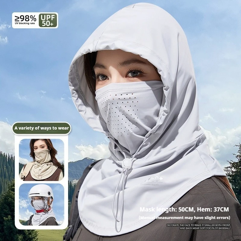 1 Stück Eisseide Leichtgewichtige Sommer Outdoor-Radsport Sonnenschutz Gesichtsmaske Langer Nackenschutz Integrierte Multifunktionale Sturmhaube
