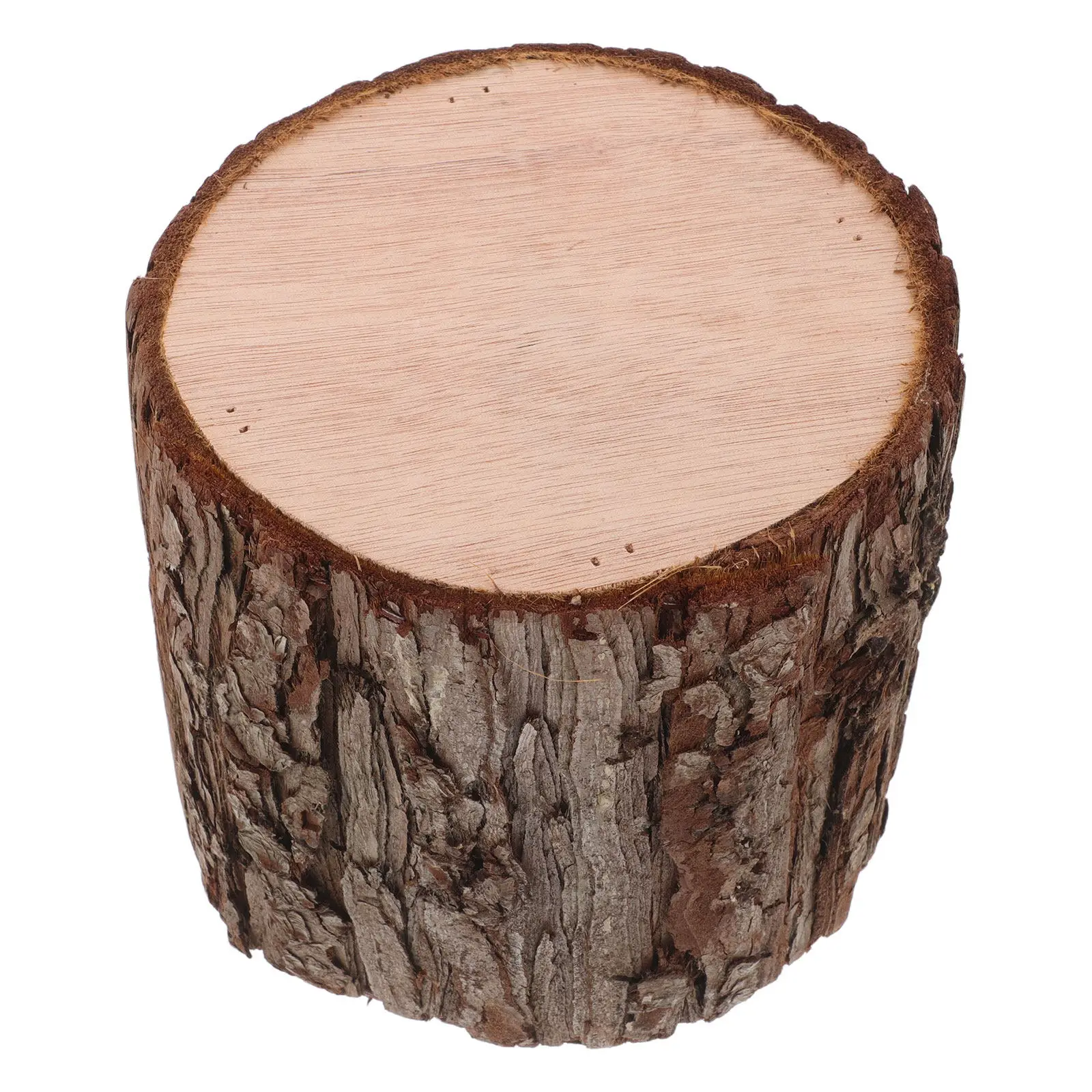 Artificial Trees Stump Decor Realistic Wood Bark Tealight Holder Rustic Craft Table Centerpiece Decoration