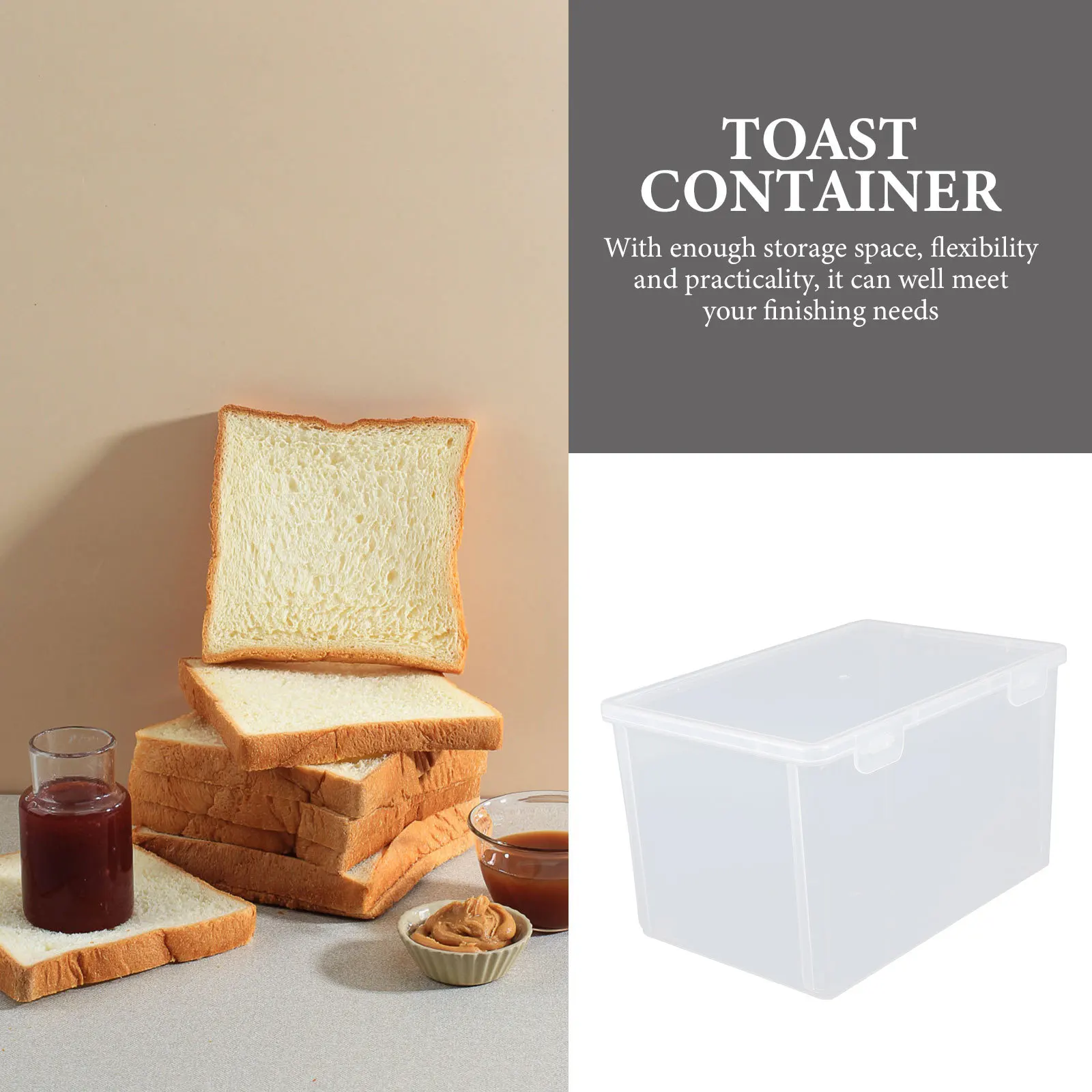 

Bread Storage Box Airtight Kitchen Container For Fruits Snacks Food Organizer Refrigerator Sealing Case Square Leakproof