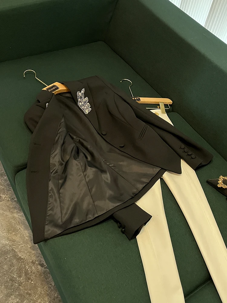 

Bla Faionable Tailored Women's Suit Coat Two Buttons Waist-Cinching High Quali Outerwear BY343 Commute Sle Long Sve