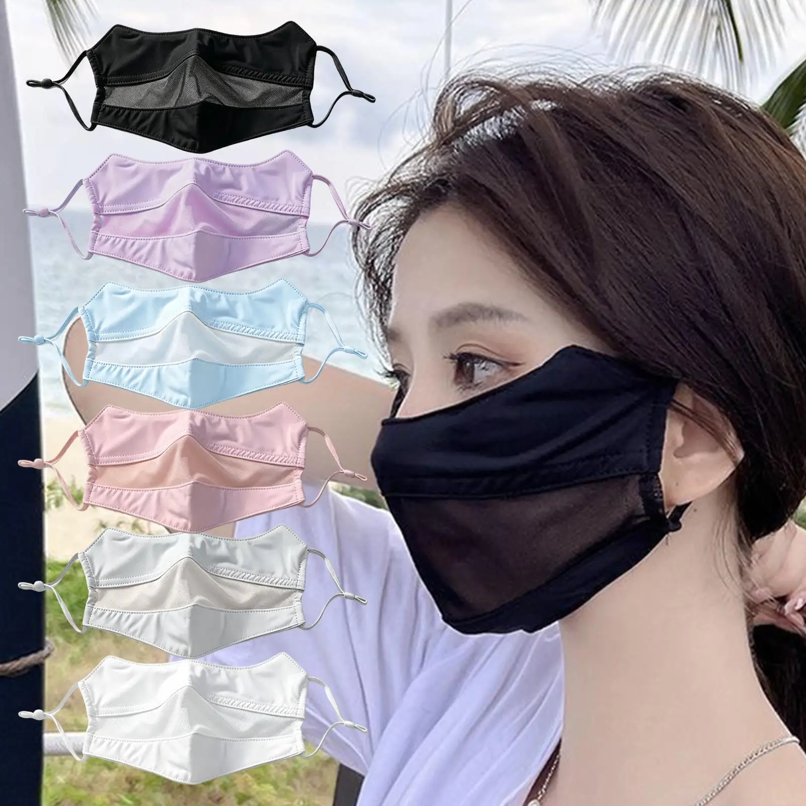 Cooling Face Cover UPF 50 Sun Protection Breathable Face Cover for Sun Protection for Outdoor Sports Cycling Hiking Beach Pool