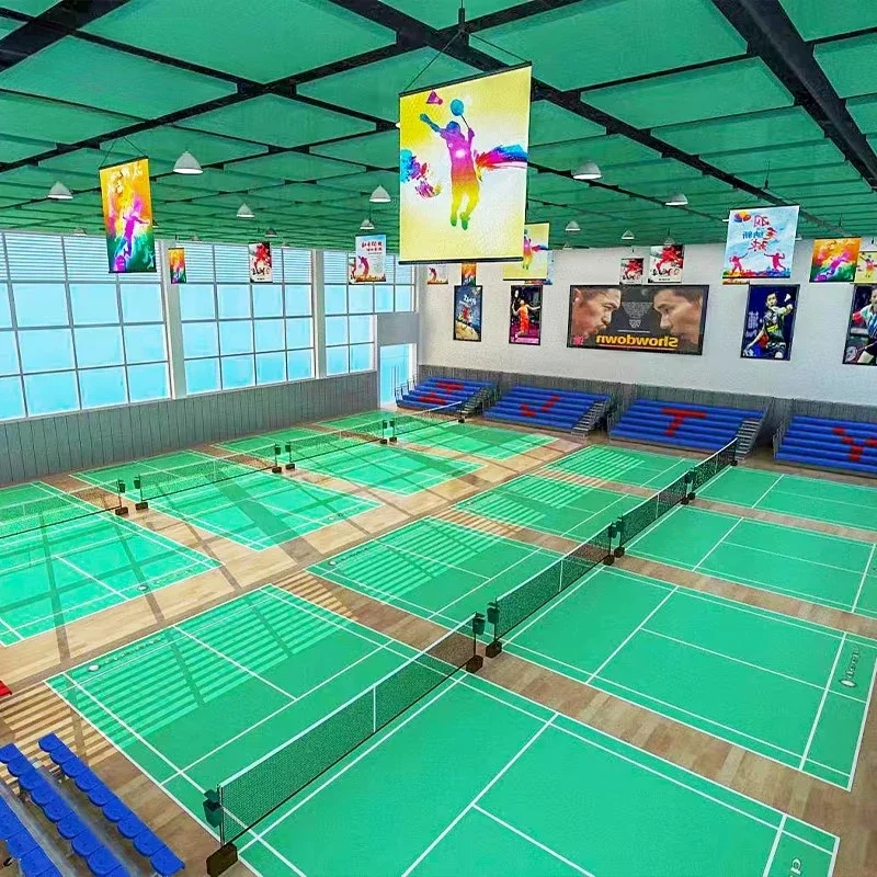 Custom  Outdoor Gymnasium Event Competition Mat Carpet Playground Volleyball PVC Badminton Court Flooring 5-Year Warranty