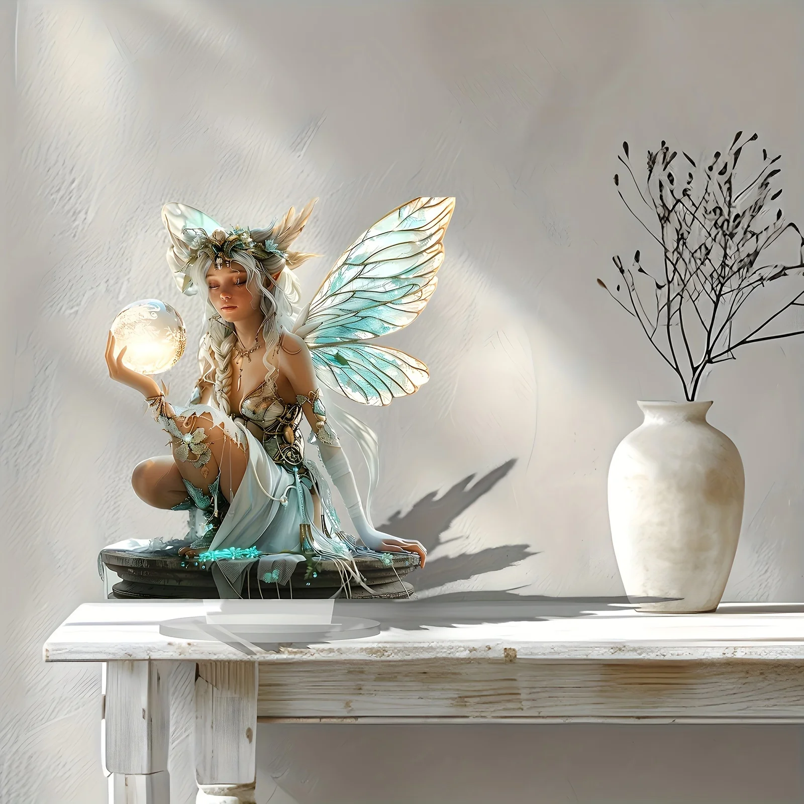 2D Modern Tale Acrylic Ornament Elf Theme Multi Functional Fantasy Fairy Artwork Waterproof Scratch-Resistant Home Office Decor
