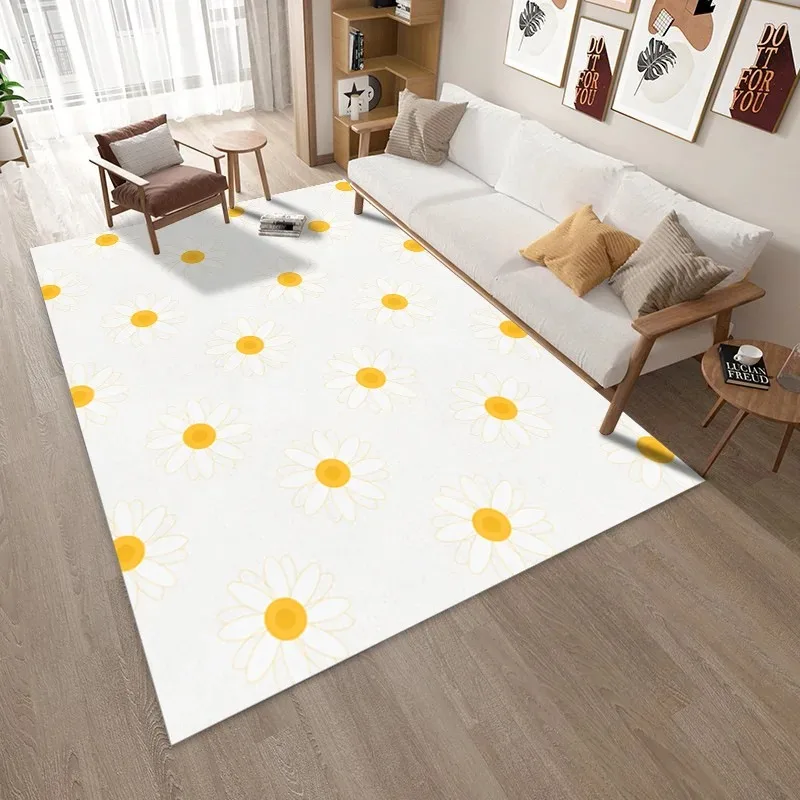 Minimalist Cute Pastel Cartoon Heart Scattered Pattern Easy To Clean Carpet Mat for Living Room Bedroom Home Decoration Rug INS