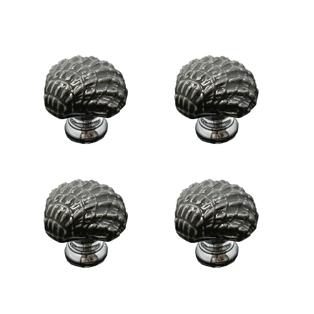 4Pcs Stylish Cartoon Shell Ceramic Knobs Pull Handle for Kitchen Cabinets Wardrobe Drawers Cupboard Chest Bookcase Bin