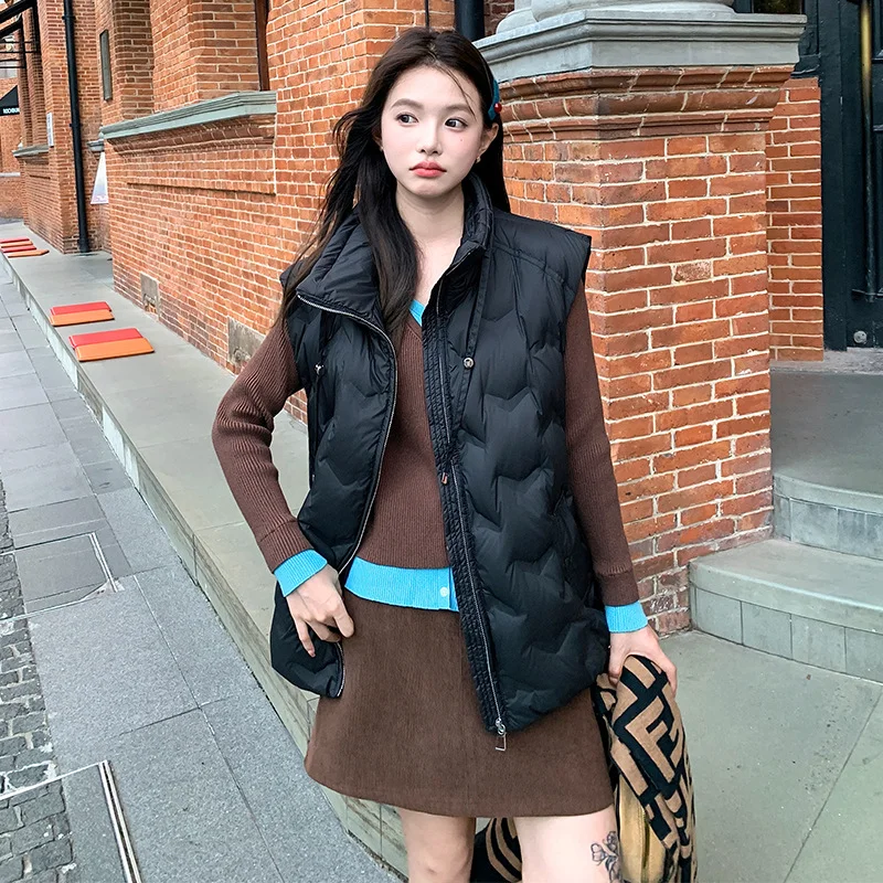 Colete curto 2025 plus size elegante versátil jaqueta feminina agasalhos na moda