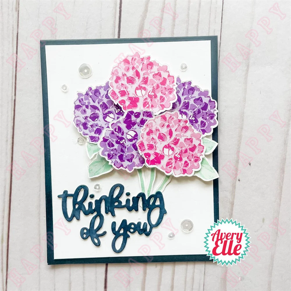 Metal Cutting Dies And Stamps Layered Hydrangea DIY Scrapbooking Envelope Greeting Card Decorative Embossing Handcraft Template