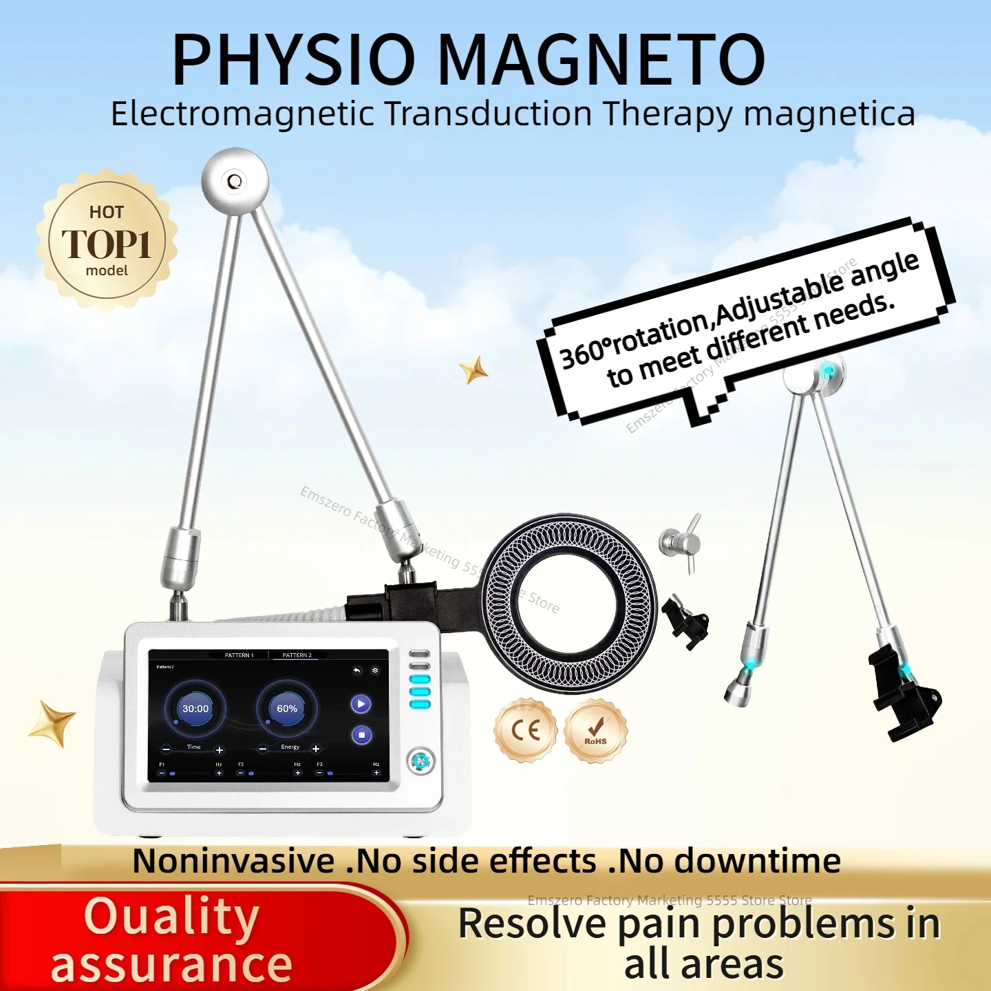 

Портативный Emtt Physio Magneto Therapy Magnetoterapia Облегчение боли PEMF Спортивная терапия травм Магнитотерапия Физиотерапевтический аппарат