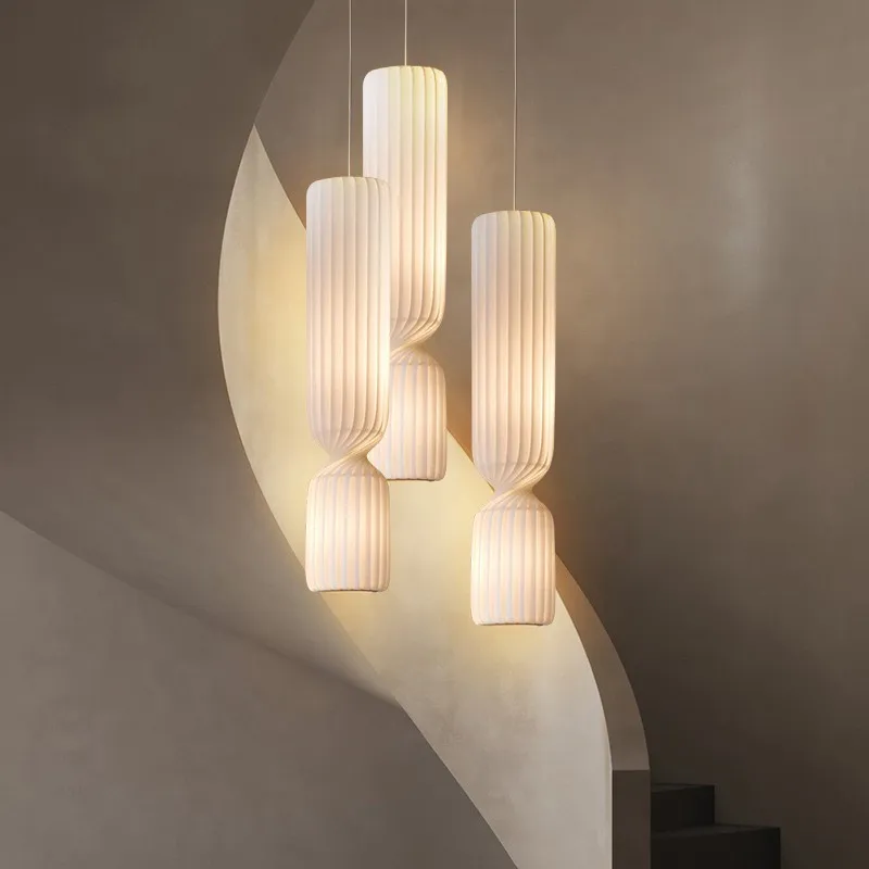 북유럽 실린더 실크 LED 펜던트 조명, 거실 식당 소파 침실용, 간단한 홈 장식, 걸이식 고정장치 천장 샹들리에