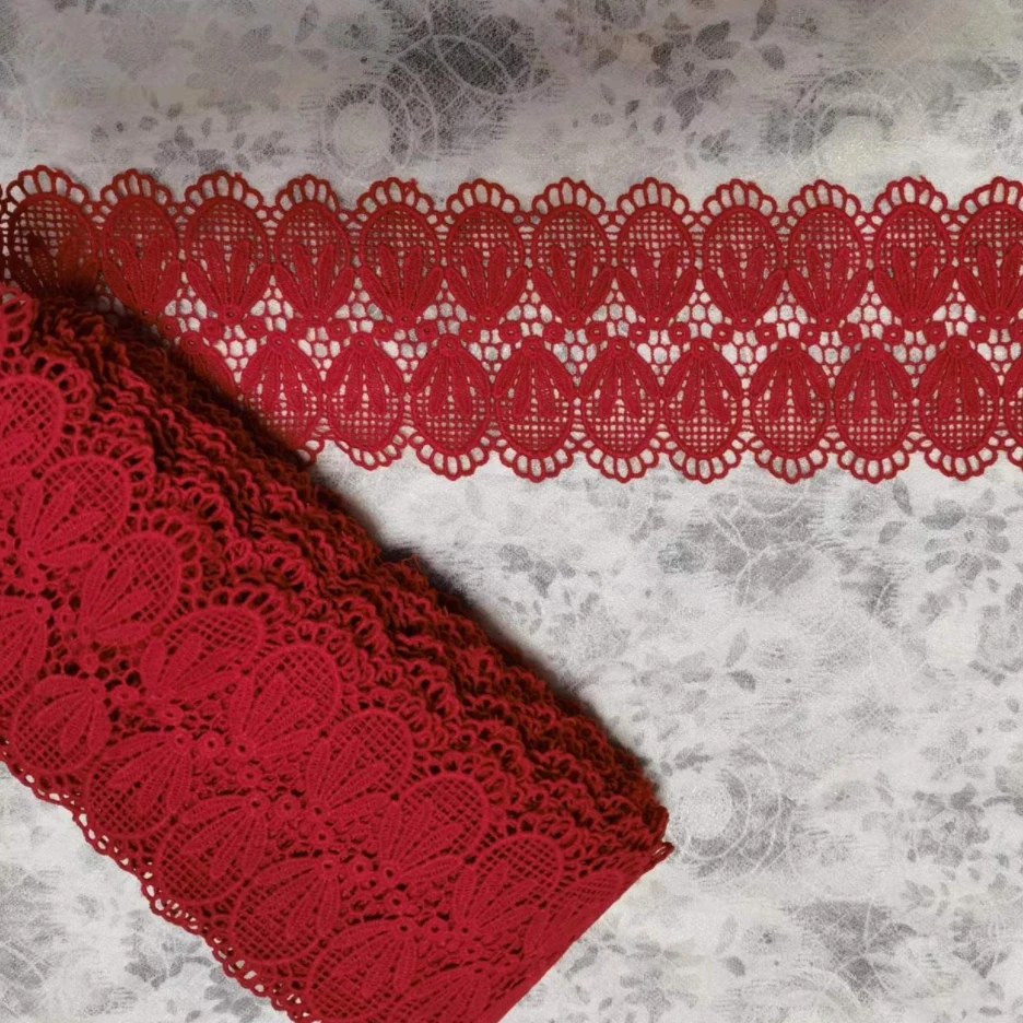 10yds wonman garment clothing decorative accessories polyester guiper trim red polyester water-soluble lace trims