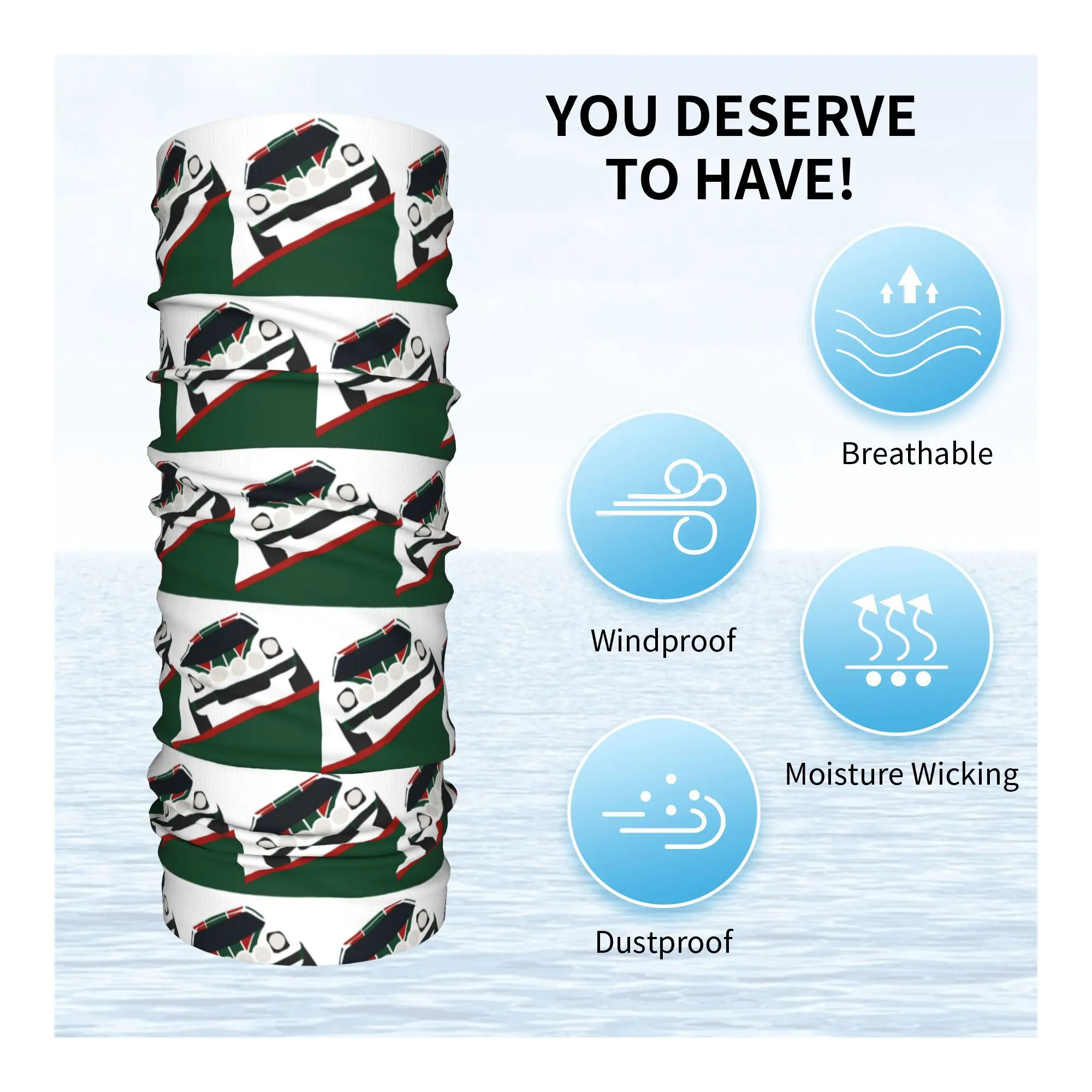 ランチア ストラトス バンダナ ネックカバー プリント マスク スカーフ 多用途 帽子 アウトドア スポーツ 男性用 女性用 大人 冬