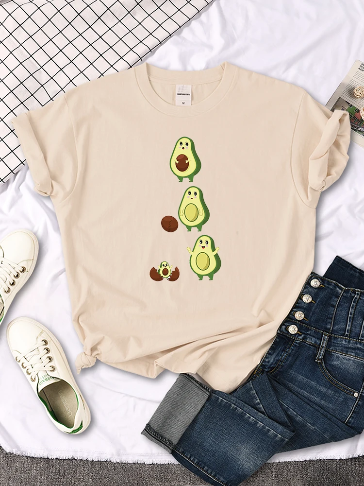 Cartoon Cute Avocado Women Tees Shirts Anime Womenswear Summer Spring Fashion Tshirt Fashionable Tops Oversized women's T Shirts