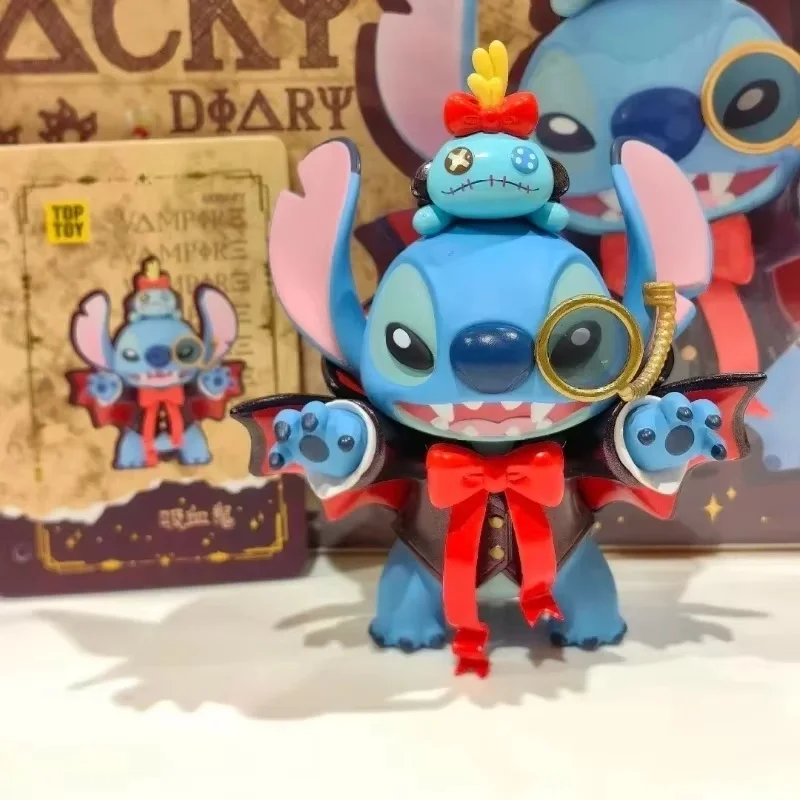 Stitch Funny Diary 2.0 Blind Box Toys Desktop Figure Lilo & Stitch Cute Ornaments Girls Gifts Ampire Magician Angel Mummy Wizard