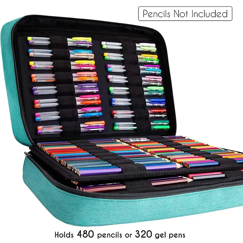 Imagem -02 - Grande Capacidade Pencil Case Estética Pen Bolsa Artístico Marker Box Material Escolar Utilitários Organizer 480 Papelaria