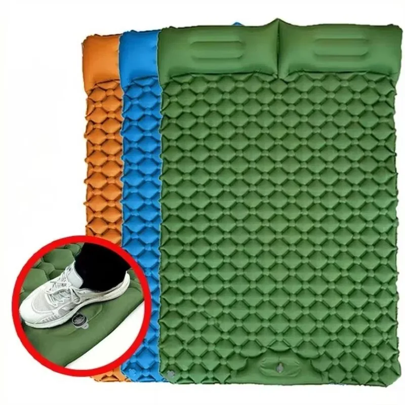 

YTYIN Self-Inflatable Camping Sleeping Pad With Foot Pump | 40D Nylon TPU Waterproof Sleeping Mat For Outdoor & Office Lunch Bre