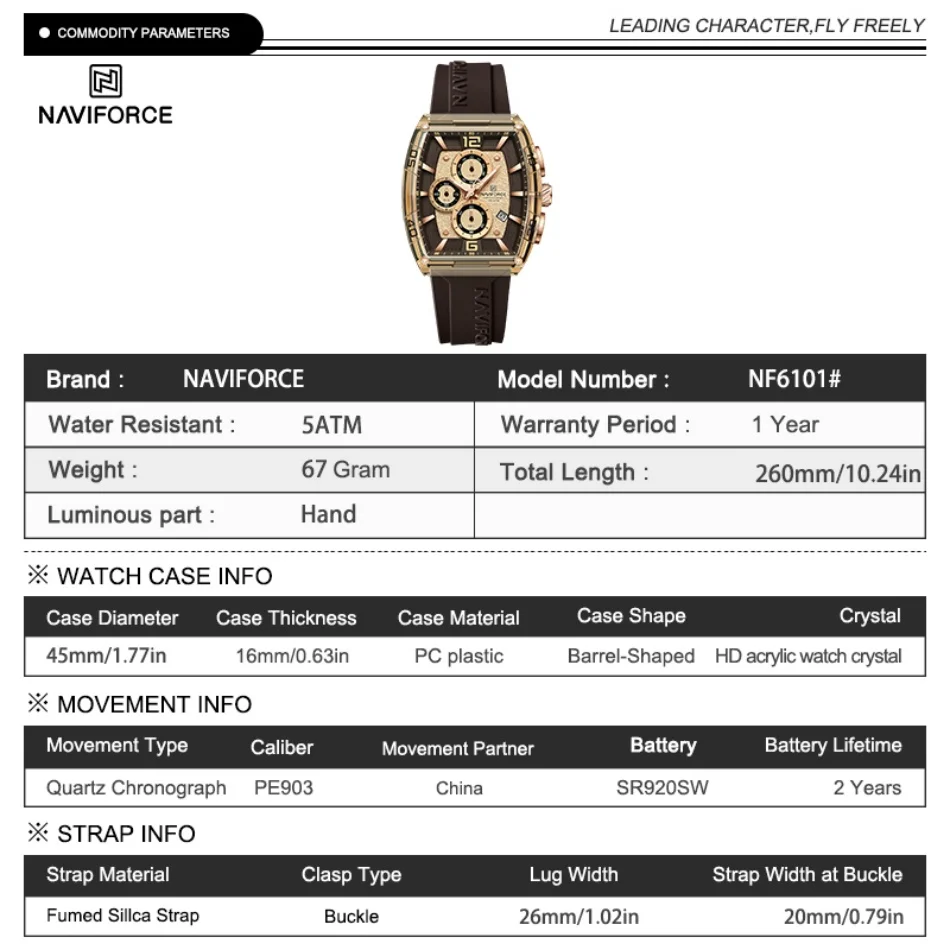 NAVIFORCE Watches for men luxury Sports Waterproof Silicone Band Quartz Wristwatch Luminous Chronograph Clock Gift+ Box
