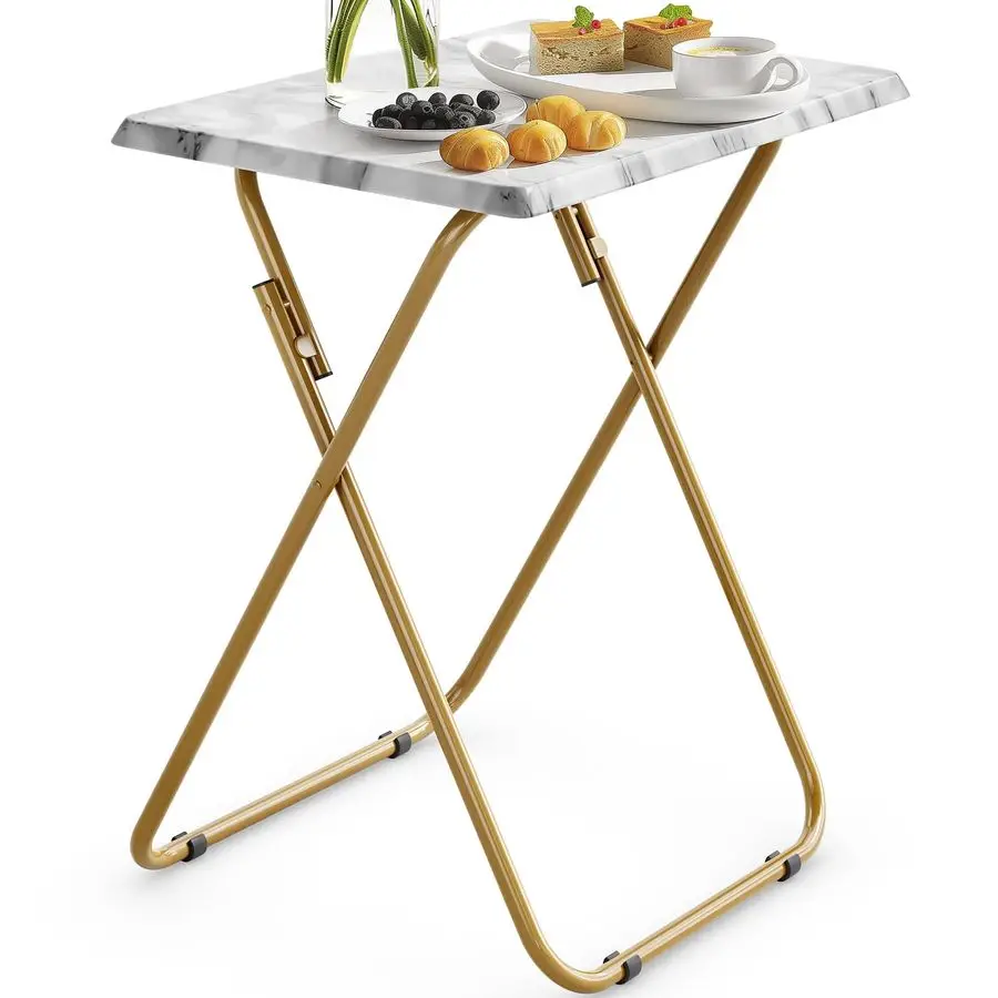 

Folding TV Tray Table Stable Tray Table with No Assembly Required, TV Dinner Tray for Eating, Foldable Snack Tables for Bed amp