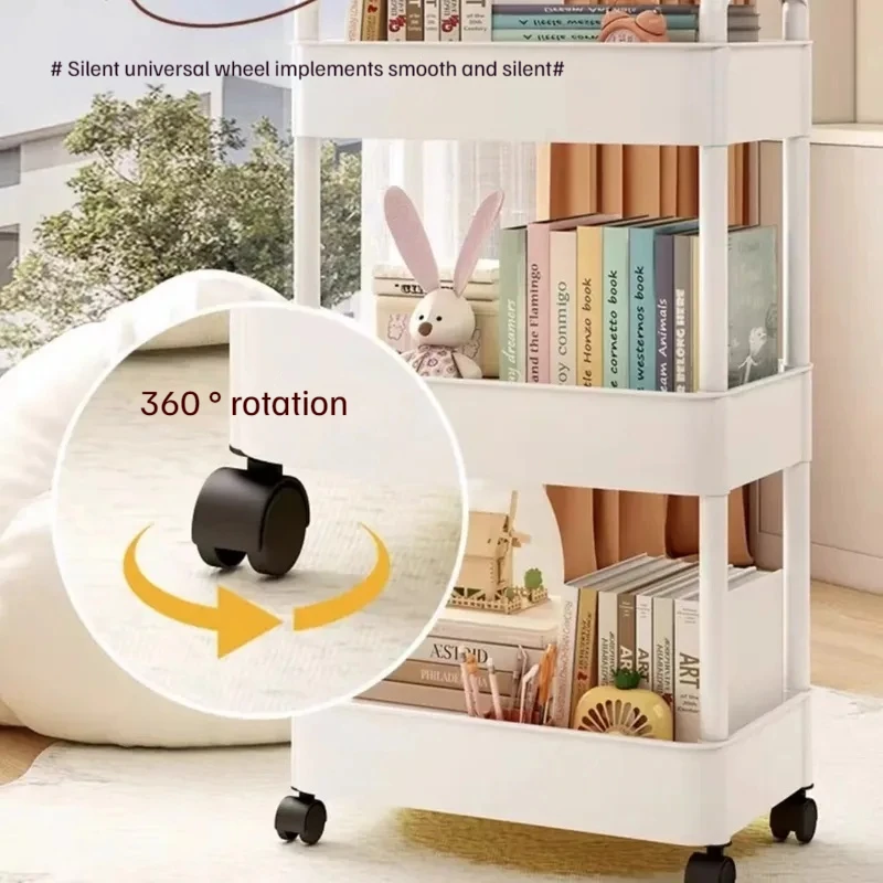 Trolley Storage Rack Kitchen Furniture Floor Multi-layer Snacks Baby Living Room Bedroom Bathroom Mobile Storage Rack Trolleys