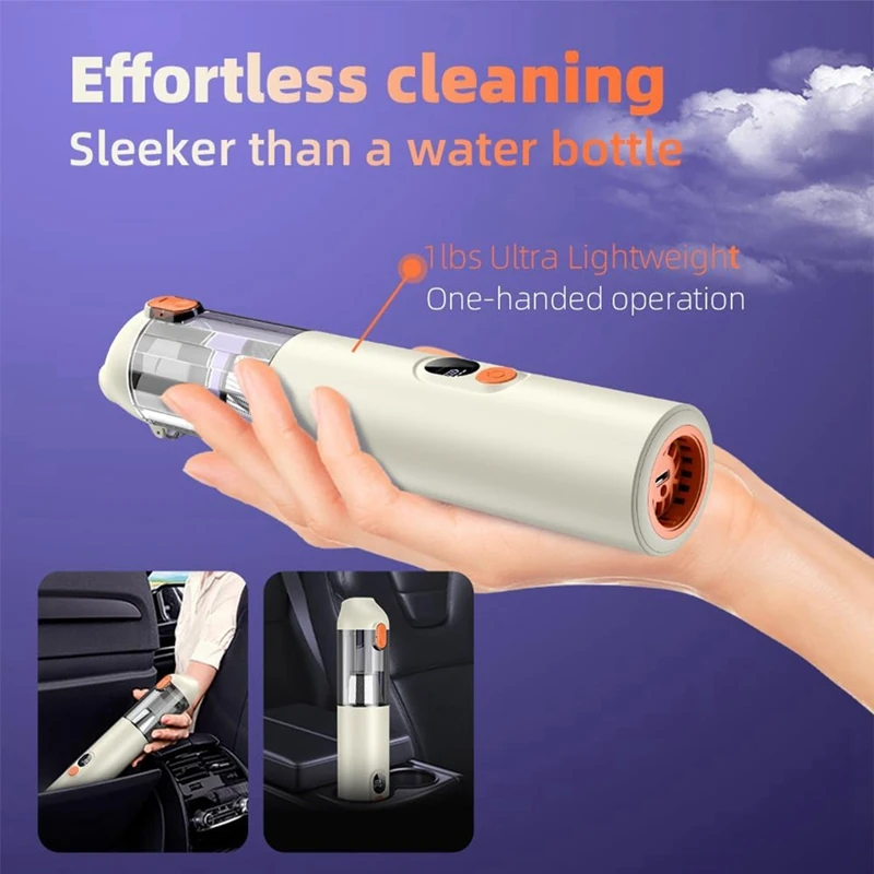 Handheld Vacuum Cordless 14000Pa Powerful Suction, Portable 4-In-1 Car Vacuum Cleaner With LED Display&Light, For Car