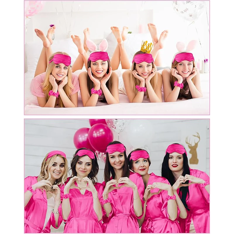 

Набор из 12 атласных женских халатов-кимоно оптом с маской для сна и резинкой для волос, шелковистые халаты для дня рождения, свадьбы, вечеринки