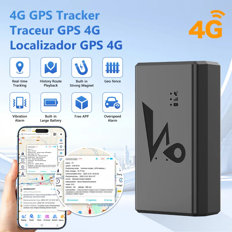 

GPS трекер, аккумулятор 10000/20000 мАч, длительный режим ожидания, 4G, устройство GPS-слежения в реальном времени, бесплатное приложение, вибрационная сигнализация Geo-Fence