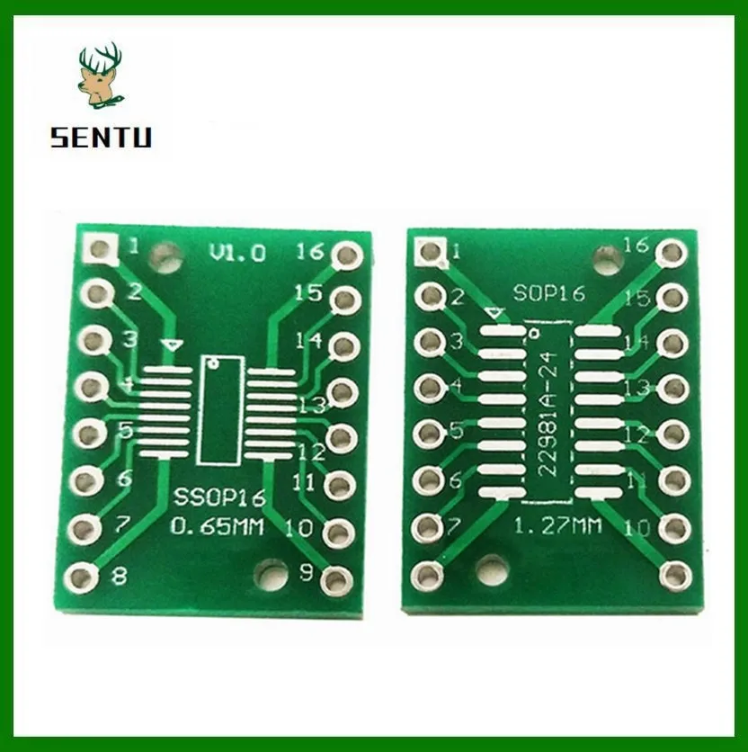 

10pcs TSSOP16 SSOP16 SOP-16 SOP16 to DIP16 Transfer Board DIP Pin Board Pitch Adapter