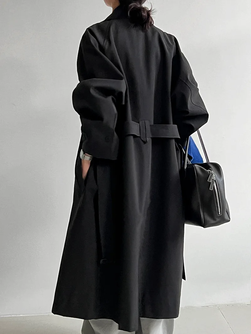 Giacca slim da donna con cinturino a vento a maniche lunghe con risvolto nuovo autunno