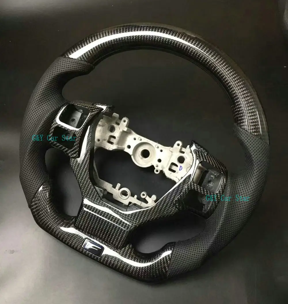 100% Carbon Fiber Car Steering Wheel For Lexus RCF IS ISF ES ES250 IS250 IS300 (With Vibration)