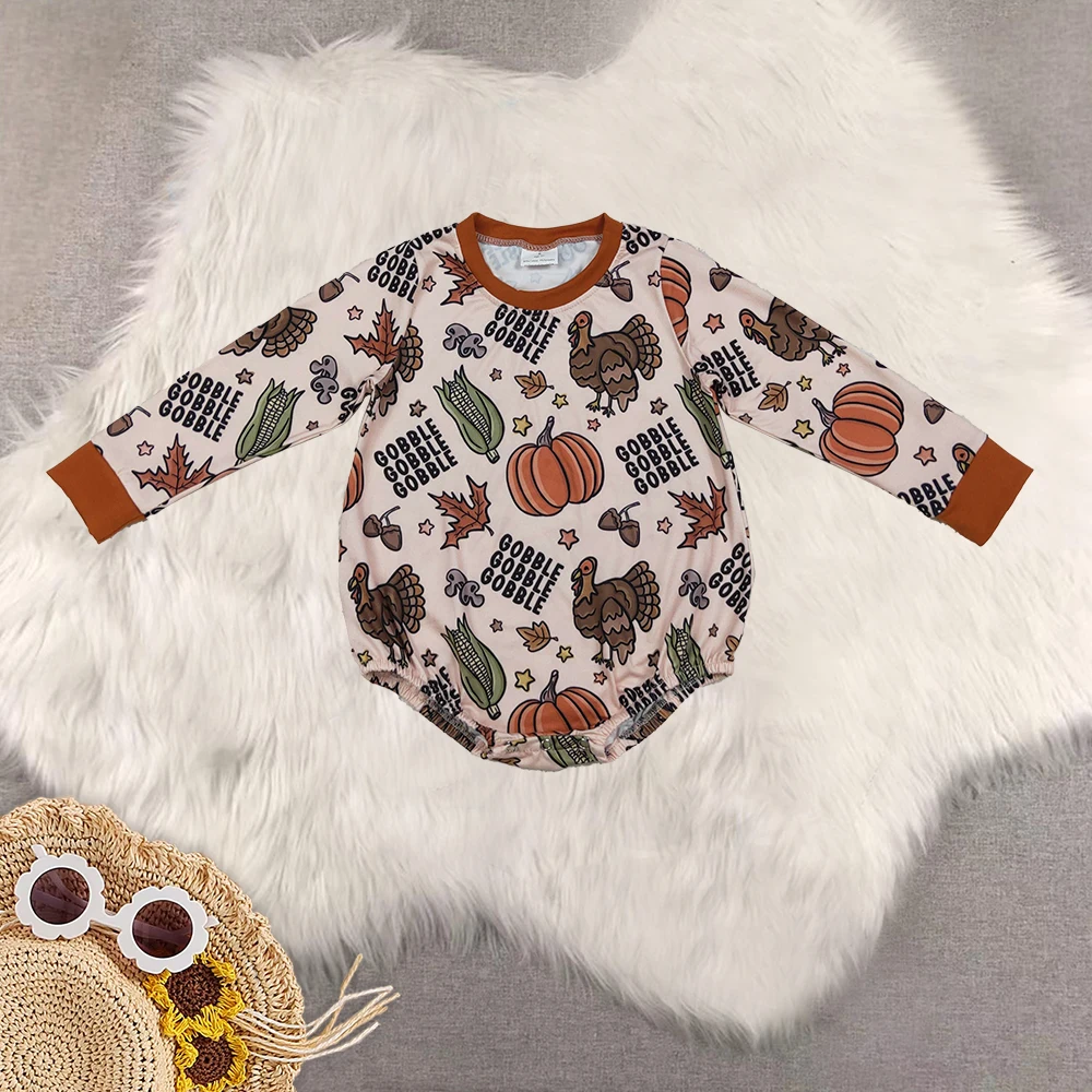 

Baby Boys Thanksgiving Turkey Pumpkins Gobble Rompers Autumn Outfit Baby Clothes Thanksgiving Day Baby Rompers