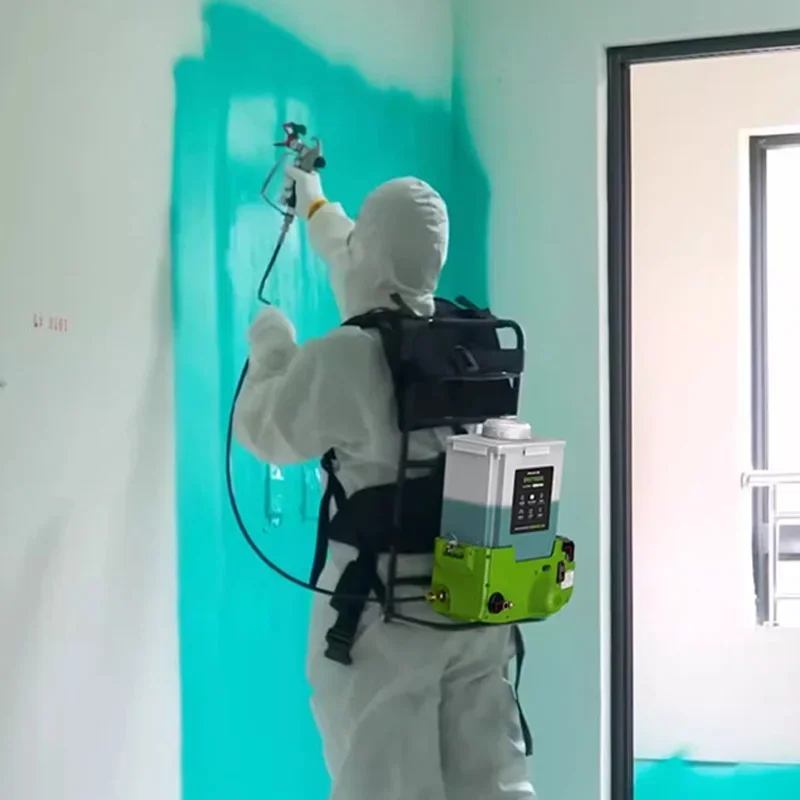 21V 6.0AH Piston Type Lithium Battery 500W Power Backpack Spraying Machine, High-pressure Airless Spraying Machine,Latex Paint