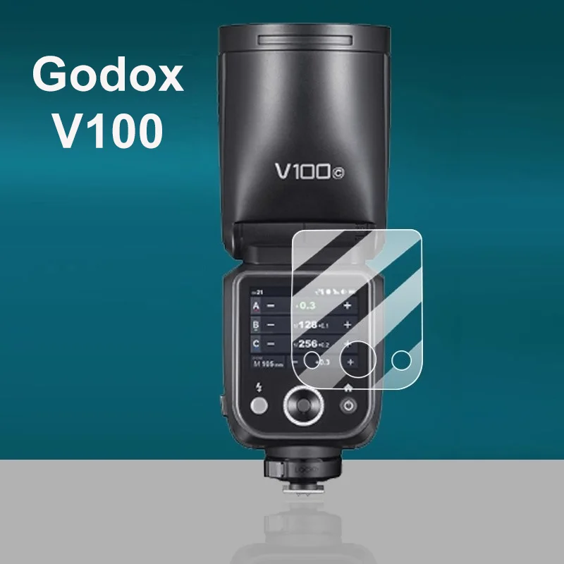 Para godox v100 tela película protetora câmera flash gatilho tela protetora filme de vidro temperado