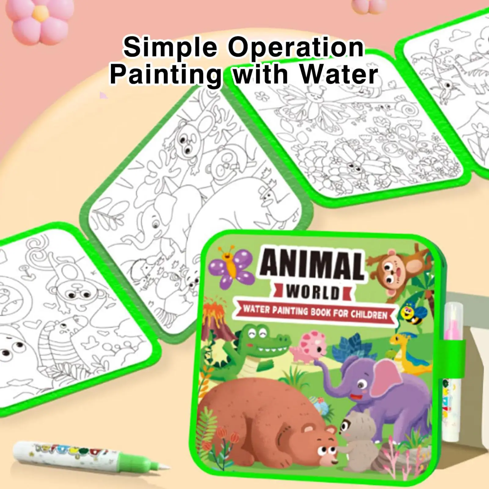 كتاب تلوين مائي جديد قابل لإعادة الاستخدام كتاب رسم مائي للأطفال لوحة خربش تعليمية لعبة فنية للسفر لنشاط سيارة الطائرة #5