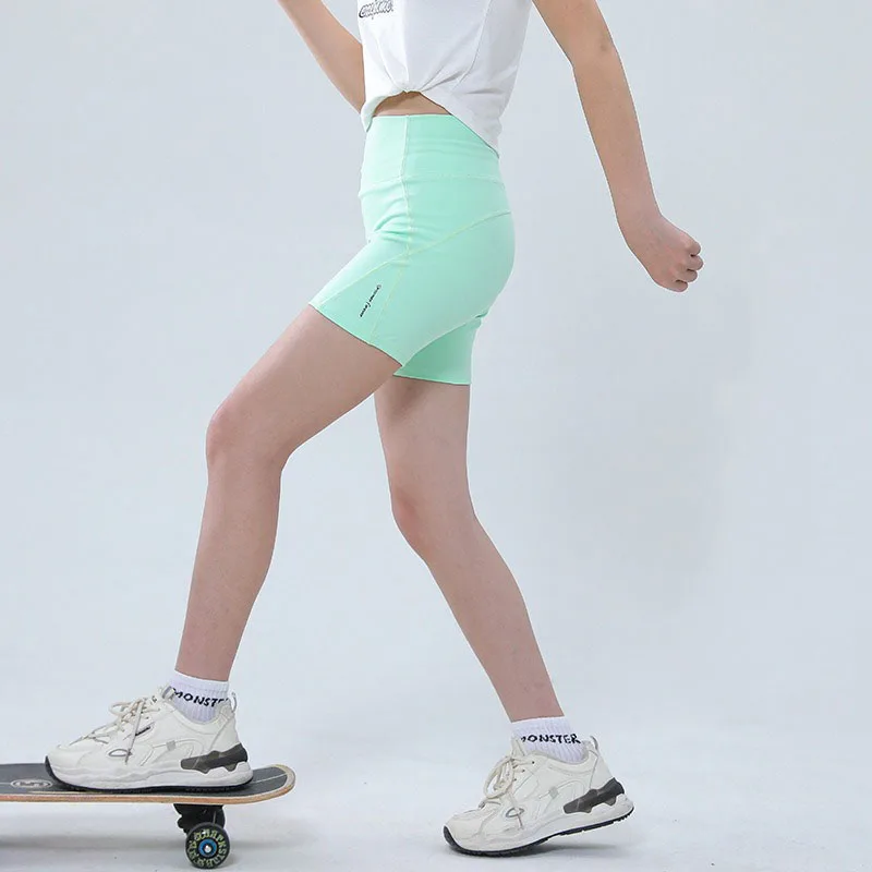 Girls Safety Shorts 3/4 Length High Waist Seamless Bike Shorts Anti See Through Soft Underwear for Kids Summer