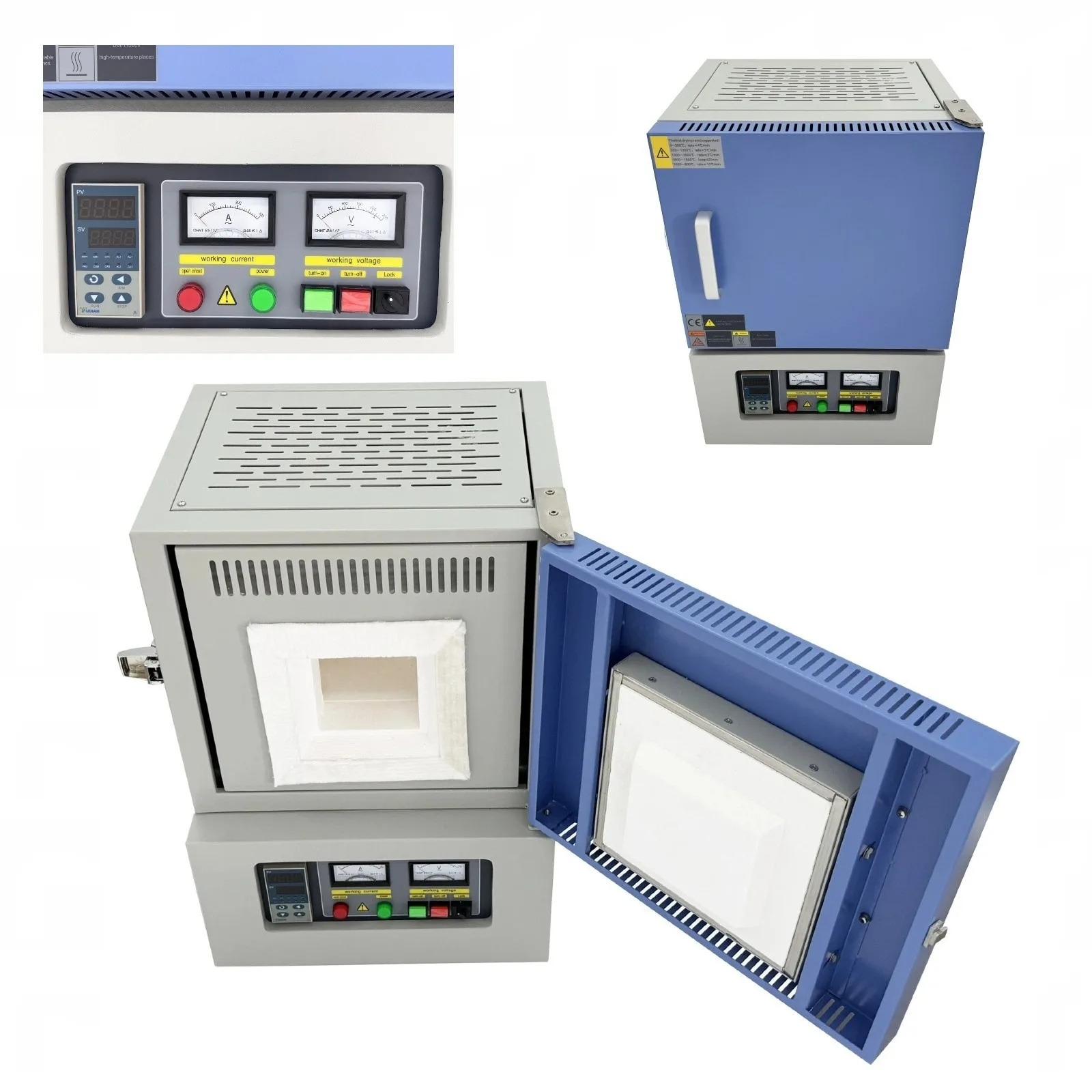 فرن كمامة ذكي للمختبر 110 فولت 2 كيلو وات 1700 ℃ معدات التسخين القابلة للبرمجة Si-Mo #1