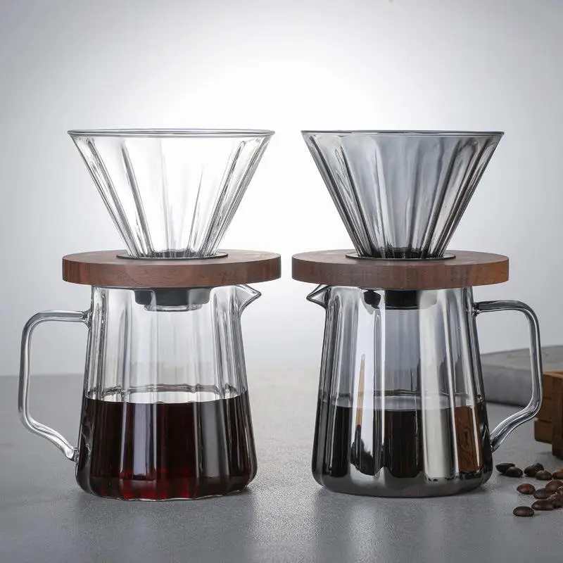 新しい厚底ガラスコーヒーポット-アメリカンスタイル-シェアリングセット-v60コーヒーフィルター-大容量-ロゴ入り-ダイニング用品に最適