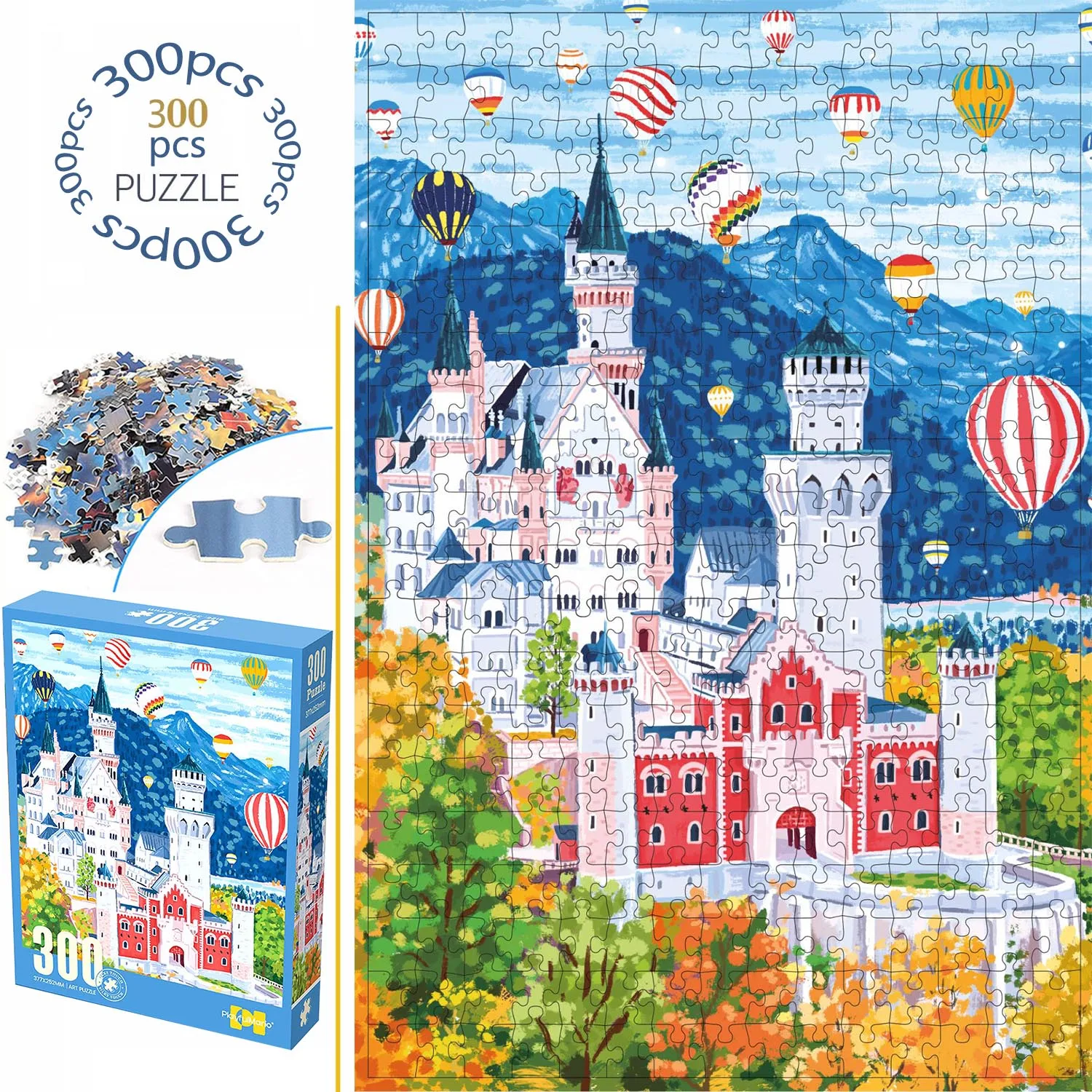 

300 шт., замок, пейзаж, бархатный материал, напольные пазлы для взрослых, игры для домашнего декора, семейные забавные развивающие игрушки для детей