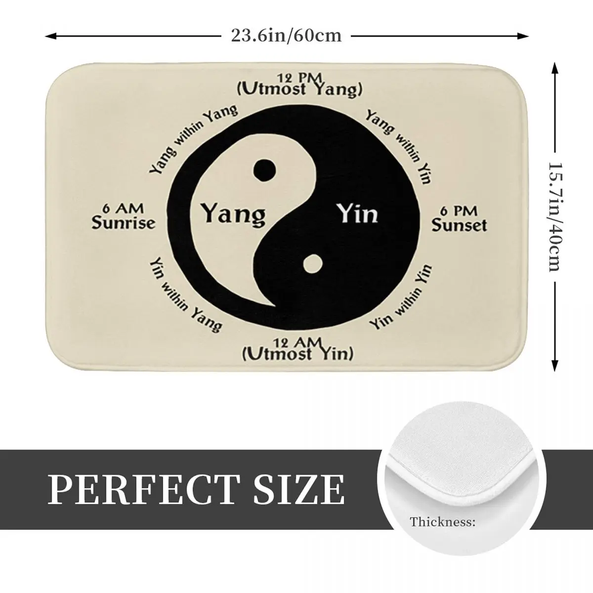 Chinese Tai Chi Bagua Yin Yang Doormat Cushion Carpet Rug Kitchen Entrance Home Floor Mat for Living room Footpad Mats