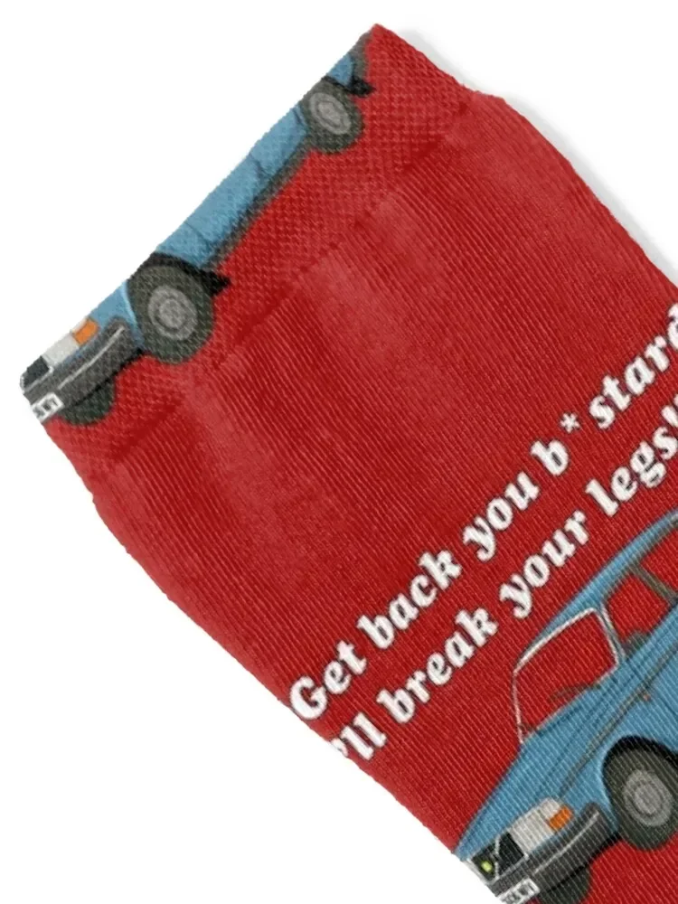 Get back you b*stard, I'll break your legs! Socks christmas stocking christmas gift Novelties Designer Man Socks Women's