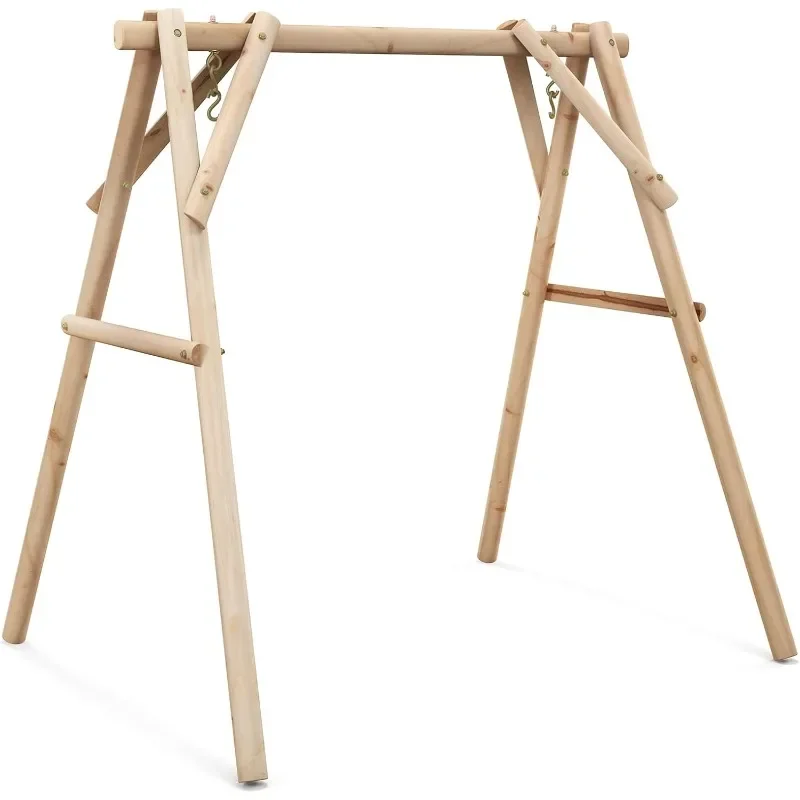 

HOME.770 фунтов Рамка для качелей на крыльце, сверхпрочная деревянная подставка для качелей с А-образной рамой и усиленными стержнями, отдельно стоящая подставка для бревенчатого крыльца