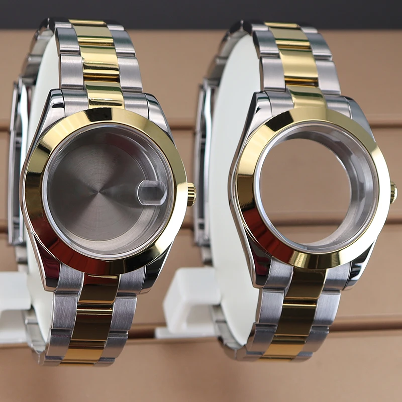 Caja de reloj resistente al agua de 36mm y 39mm, pulsera, piezas de cristal de zafiro para movimiento Nh35 Nh36 Nh38/34 Miyota8215, 28,5mmDial Explorer