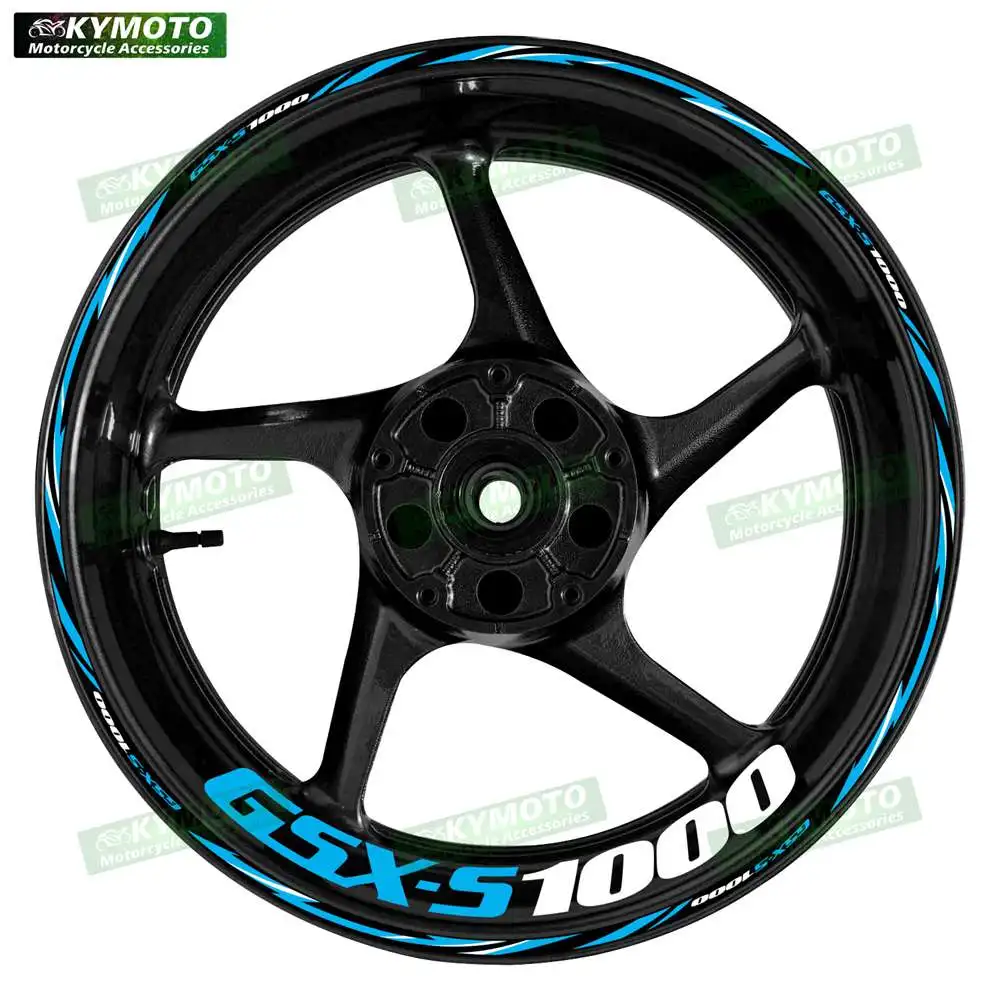 For GSX-S1000 GSXS1000 Reflective Motorcycle Wheel Sticker 17 Inch Rim Stripe Decal Racing Off-Road Fairing Accessories