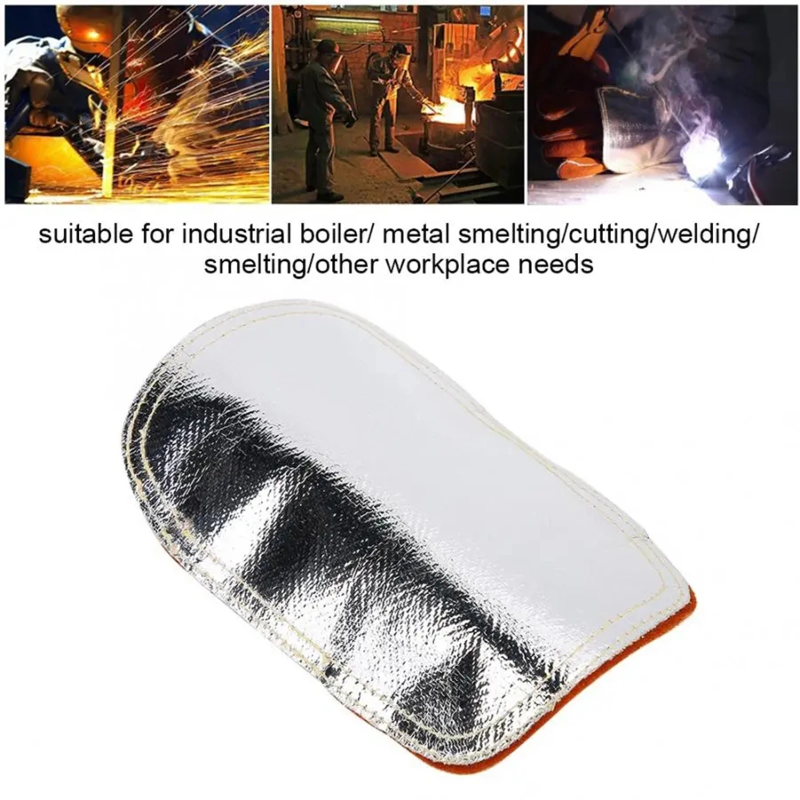 Almohadilla de mano de soldadura trasera aluminizada, guantes ignífugos, almohadilla para horno de soldadura, fundición de Metal, Camping, caldera