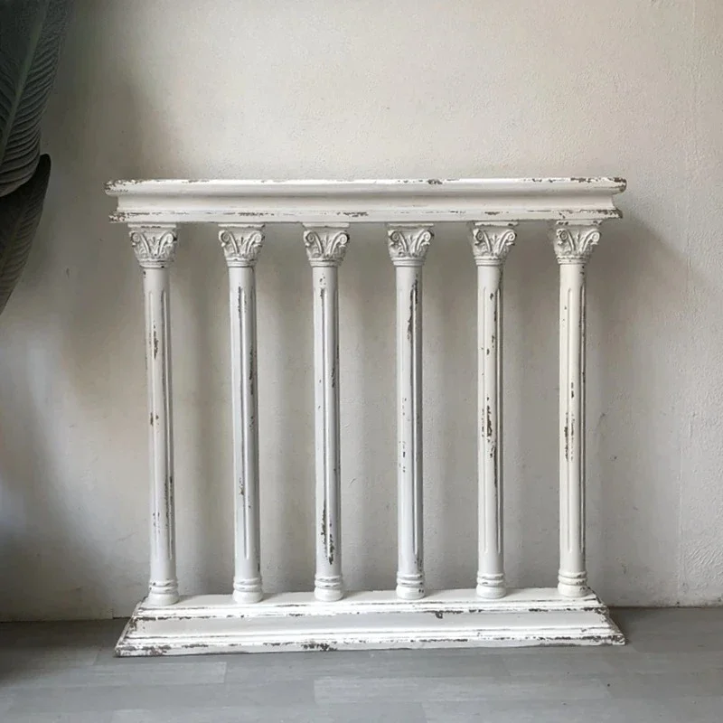 B European solid wood exquisite carved Roman column railing grocery gardening garden courtyard balcony retro partition