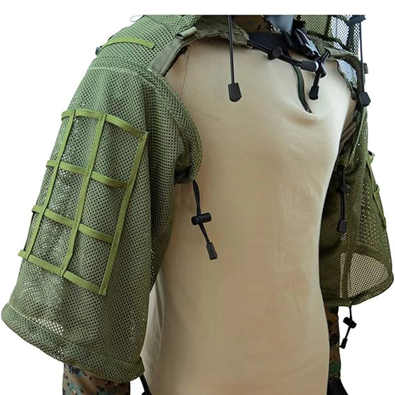Atmungsaktive Ghillie-Anzug-Grundierung, Mesh-Nylon, Camouflage-Jagd-Ghillie-Basis, Sniper Viper Hood für Airsoft Paintball – Detail 12