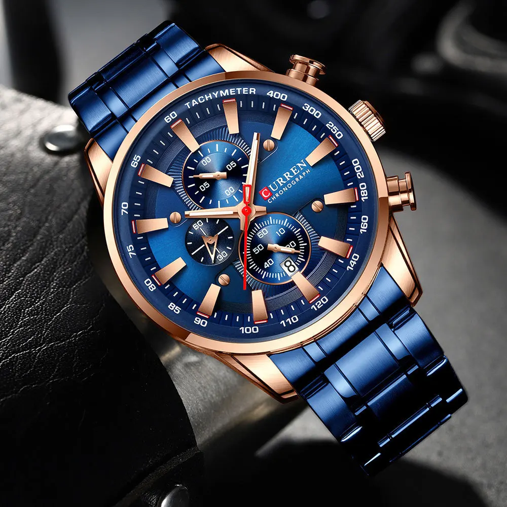 

New Watches for Men Top Luxury Brand CURREN Quartz Men’s Watch Sport Waterproof Wrist Watches Chronograph Date Relogio Masculino