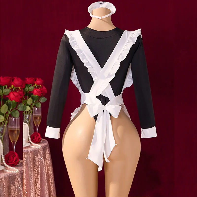 Hot Erotic Maid Costume For indoor Role-Play Women Uniform 18 Exotic desire Plays Deep V Nurse Dress Xxx Cosplay Sexy Nights image 3