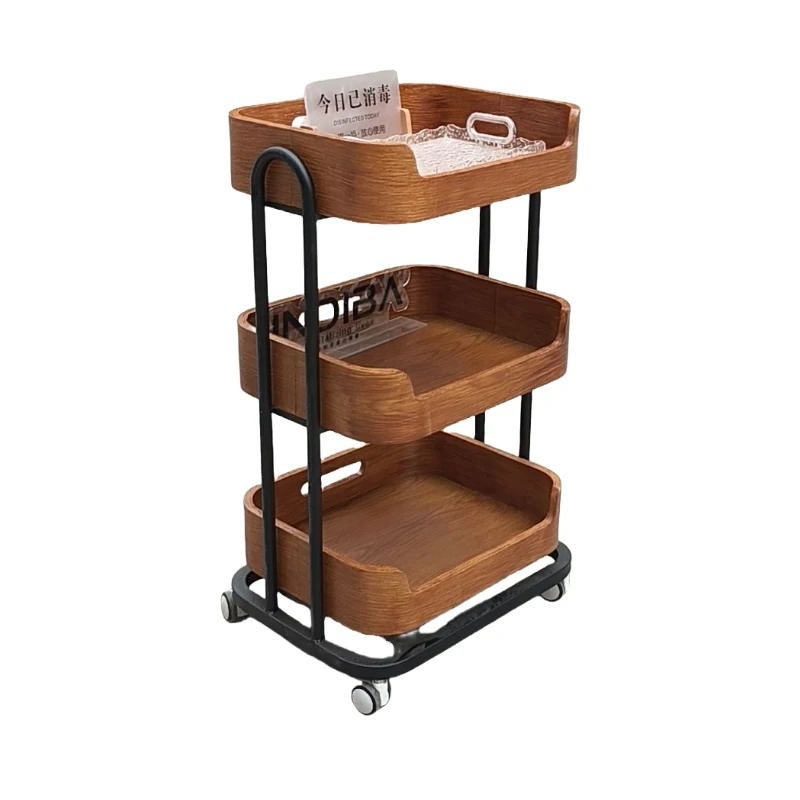 Simple Portable Salon Trolley Glamour Rotating Storage Beauty Trolley Cart Luxury Modern Carritos Organizadores Salon Furniture