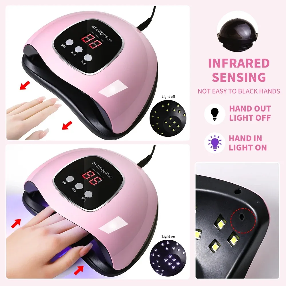 Professional Nail Lamp LED Manicure UV Lamp Nail Dryer for UV Gel LED Gel Nail Machine Smart Sensor USB Plug view 3